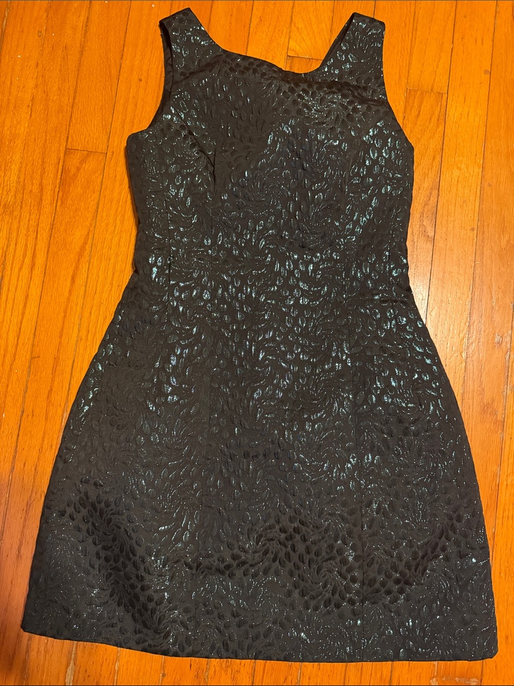 Aidan Mattox  black & green Textured Sleeveless Cocktail Dress size 6